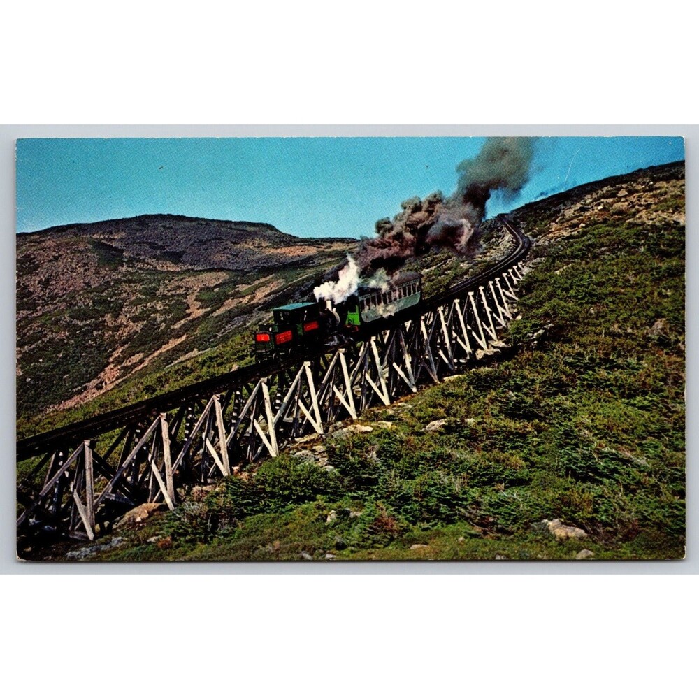 Vtg Mt Washington Cog Railway Postcard Jacob's Ladder NH White Mtns Sieburg